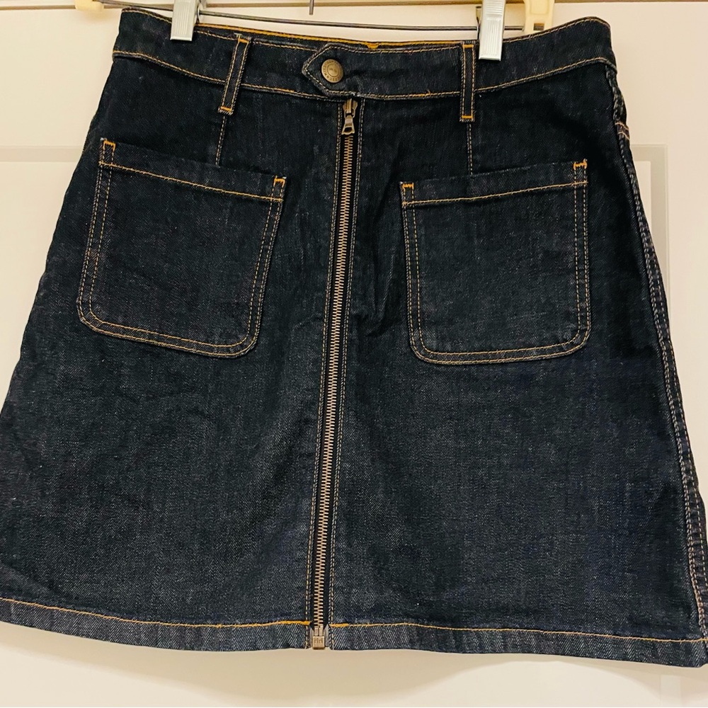 Like New Adriano Goldschmied Denim Zip-Front Skirt